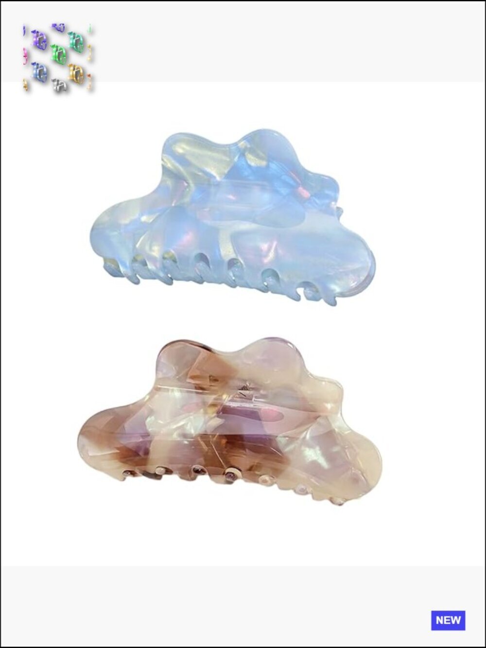 2pc Cute Cloud Shape Acrylic Hair Clips for Thick Thin Hair Stylish Claw